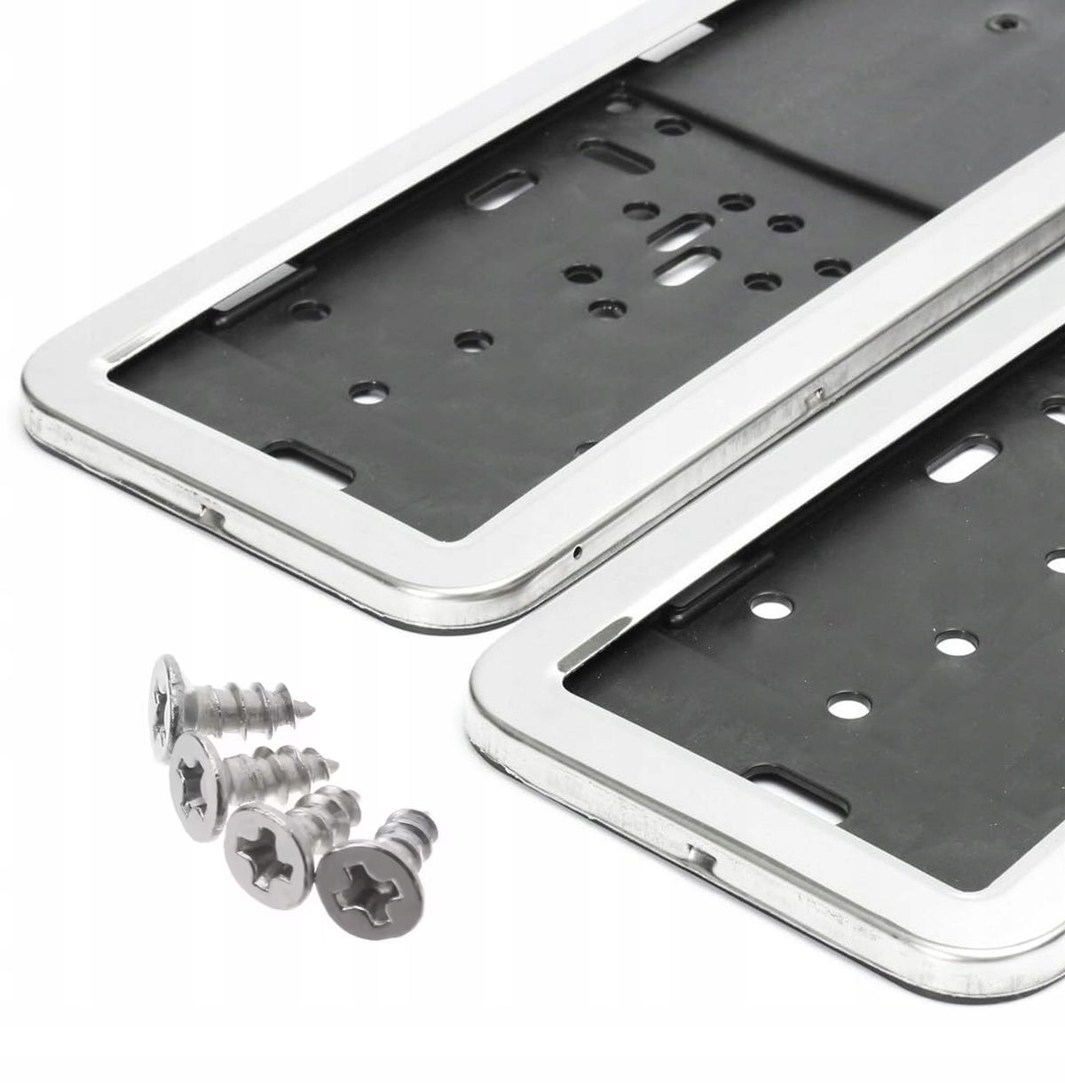 2x Ramka Ramki pod tablicę rejestracyjną chrom nierdzewne inox 2 szt.