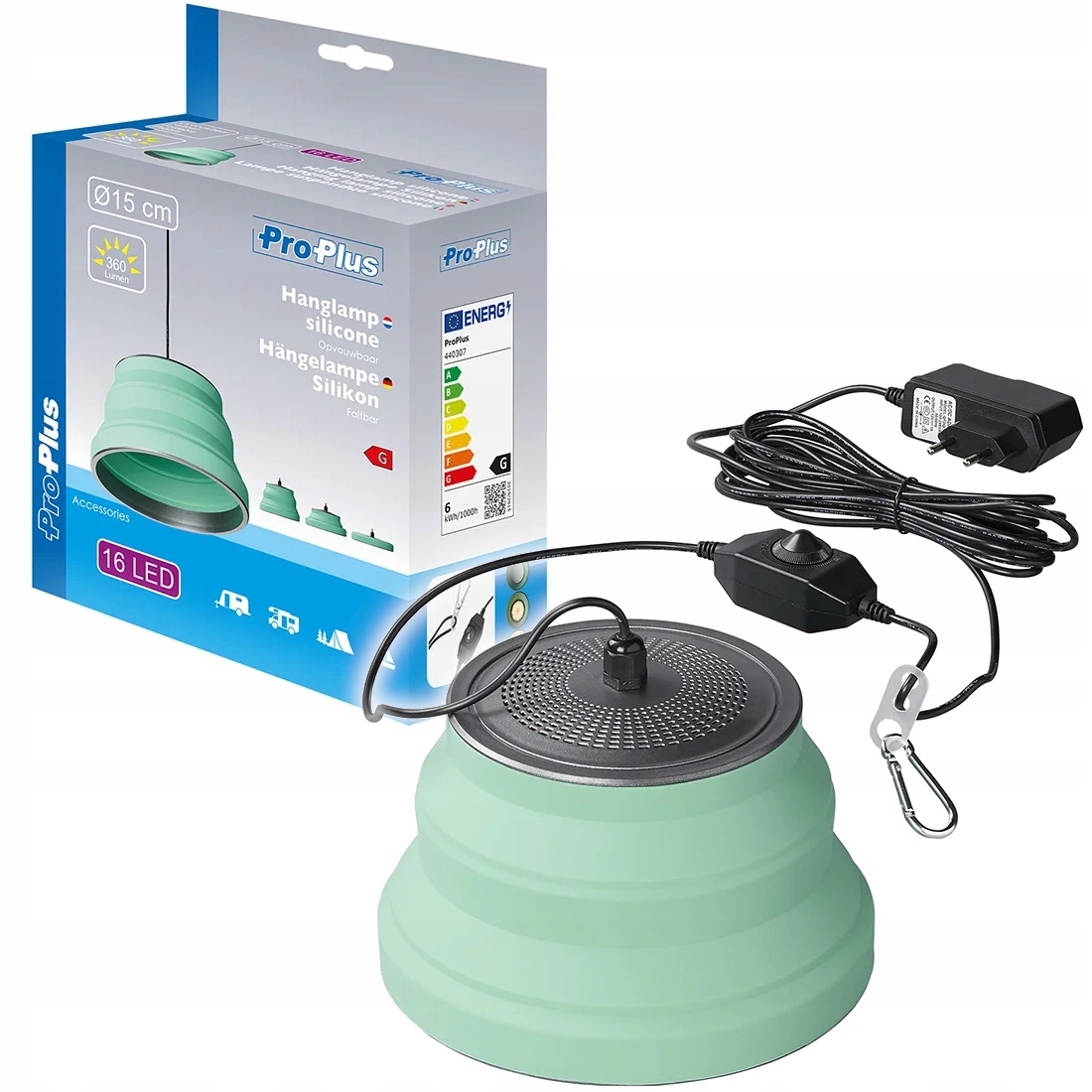 Lampa Do Namiotu Przedsionka Kampera zielona kempingowa żyrandol 230V