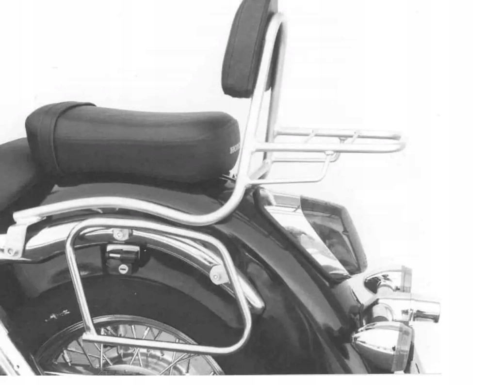 Sissybar s batožinovým priestorom, chróm, pre Honda Vt 750 C2 (1997-2001)