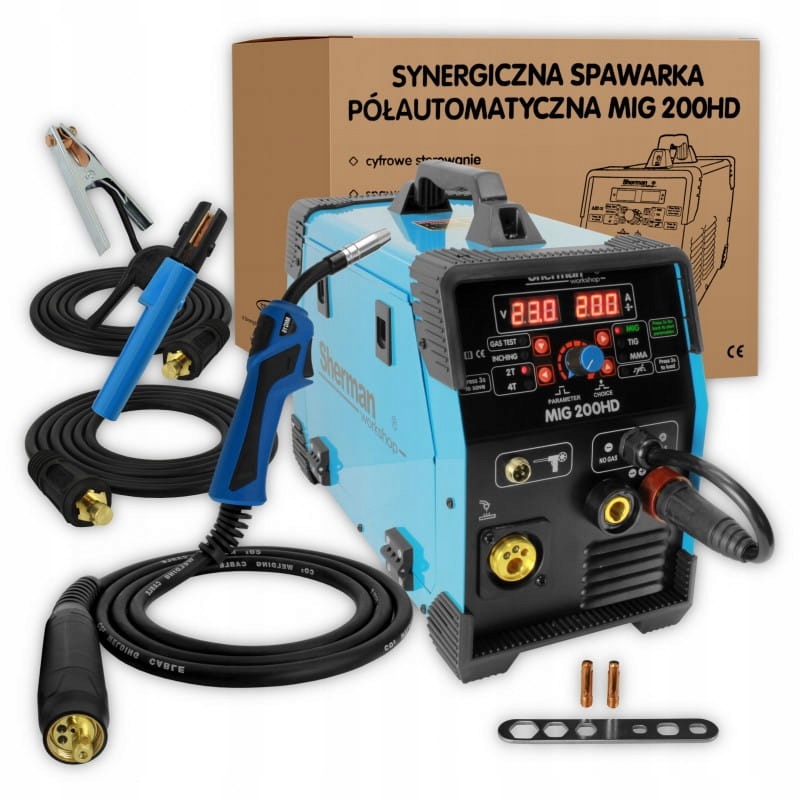 Półautomat Spawalniczy Spawarka Sherman Mig 200 Hd Mma Tig 200A 230V 3W1