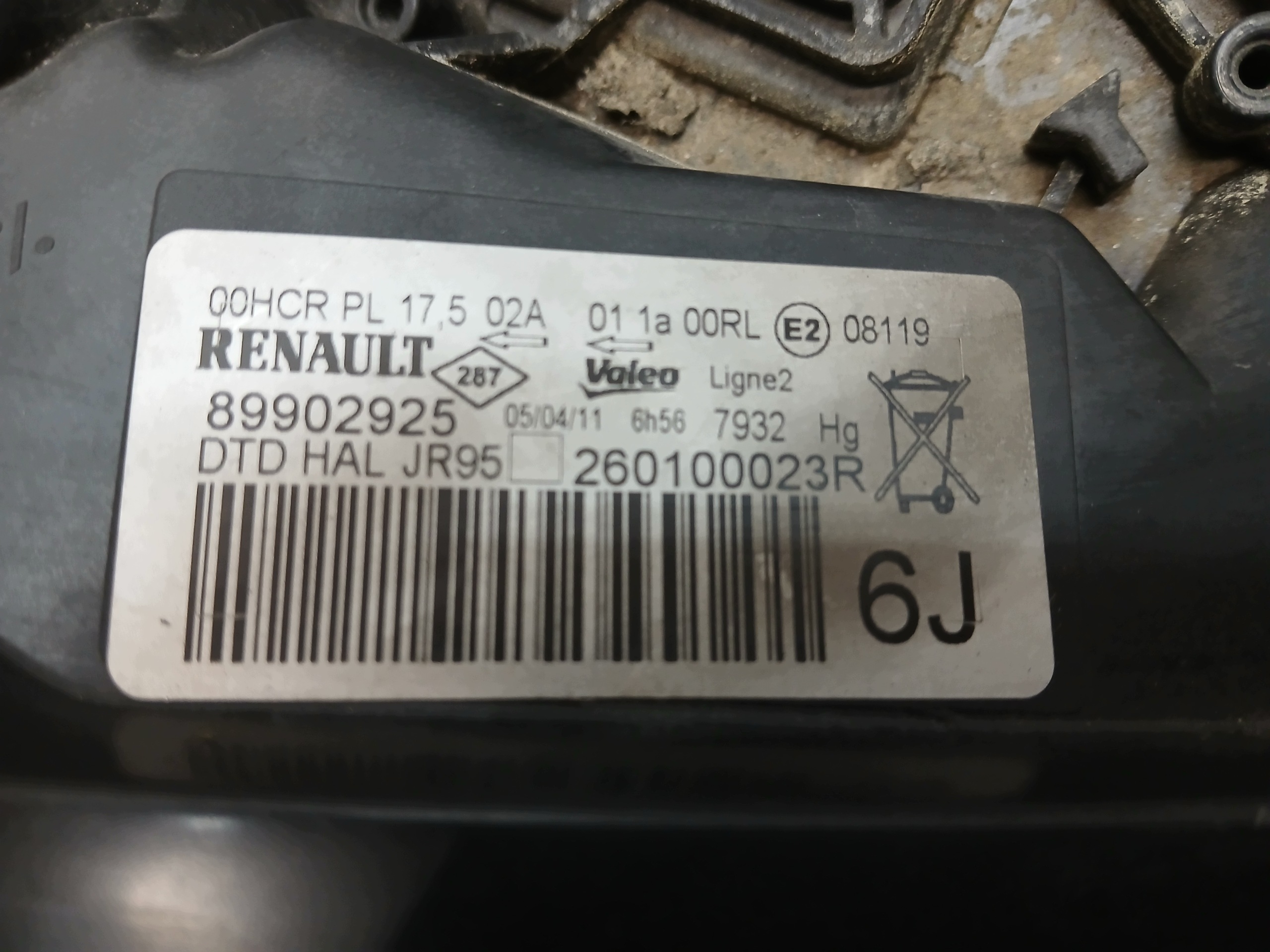light front right RENAULT SCENIC III 3 08- 260100023R