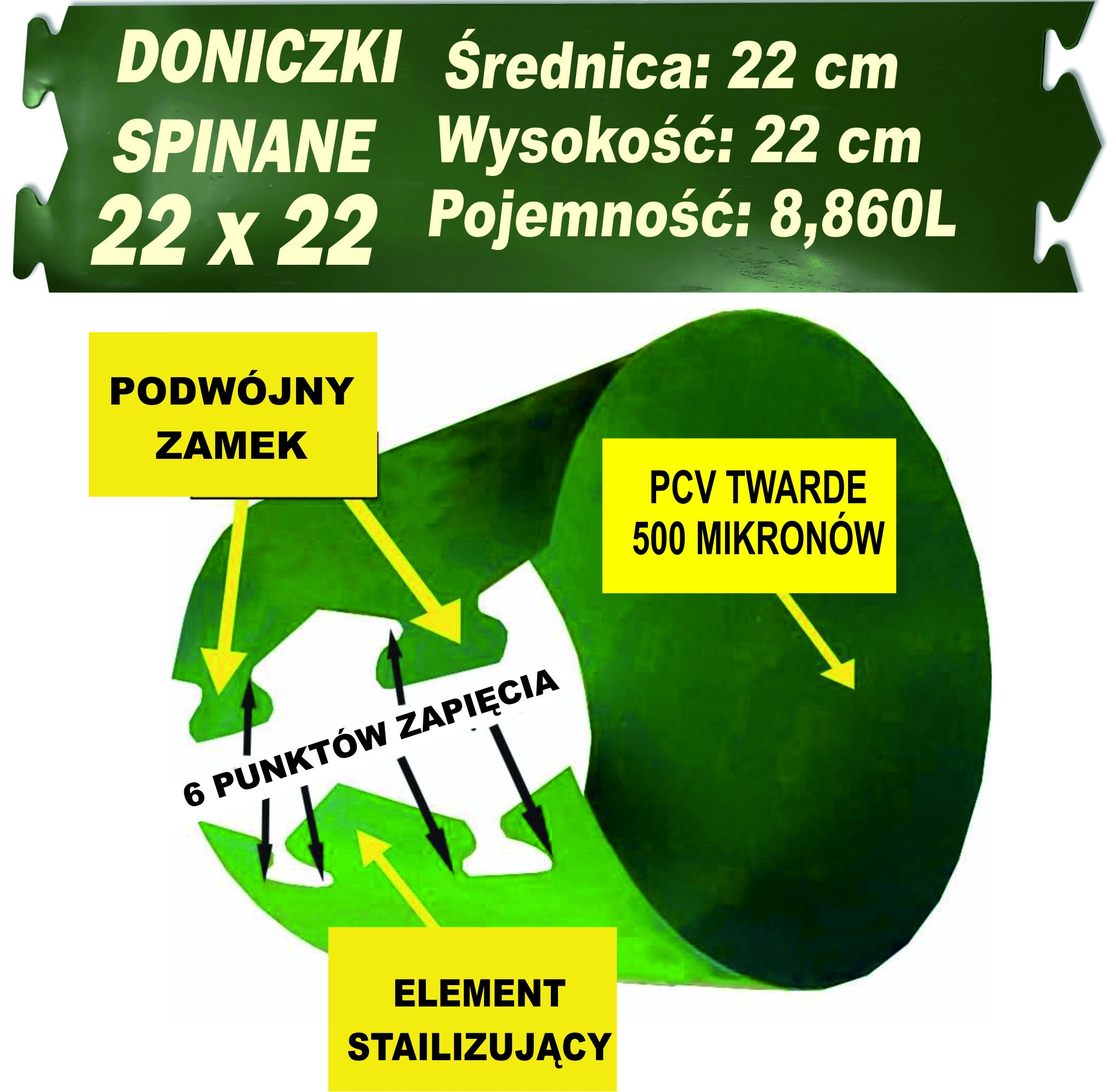Spínací květináče 22x22 pro pěstování zeleniny – 12 ks – Kvalita Tvrdé Pvc