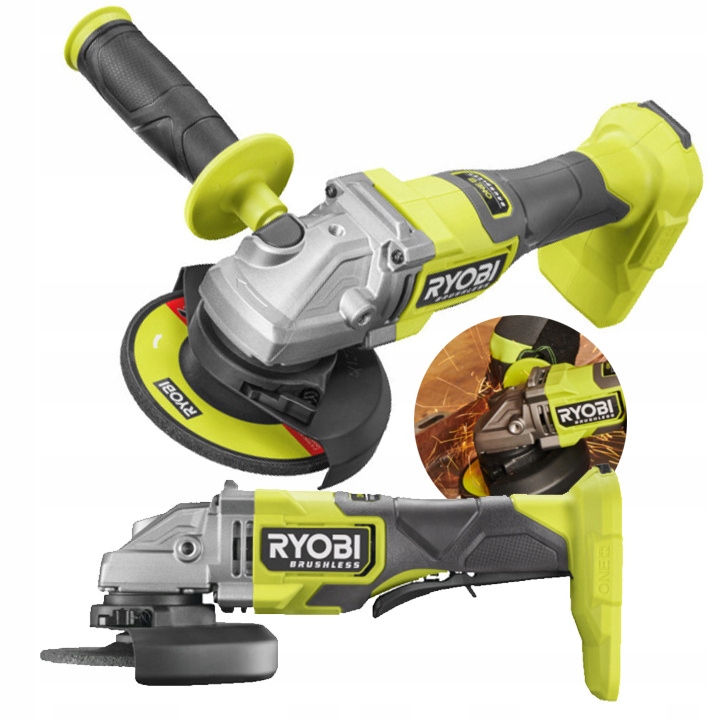 Szlifierka Kątowa Bezszczotkowa Ryobi Akumulatorowa Szlifowanie RAG18BL-0