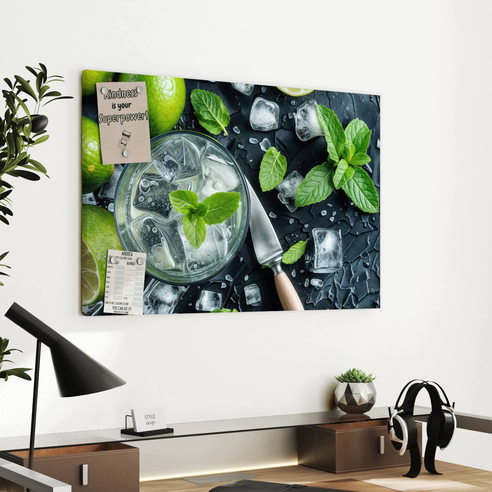 Magnetická tabule Svěží Limetky 60 × 40 cm