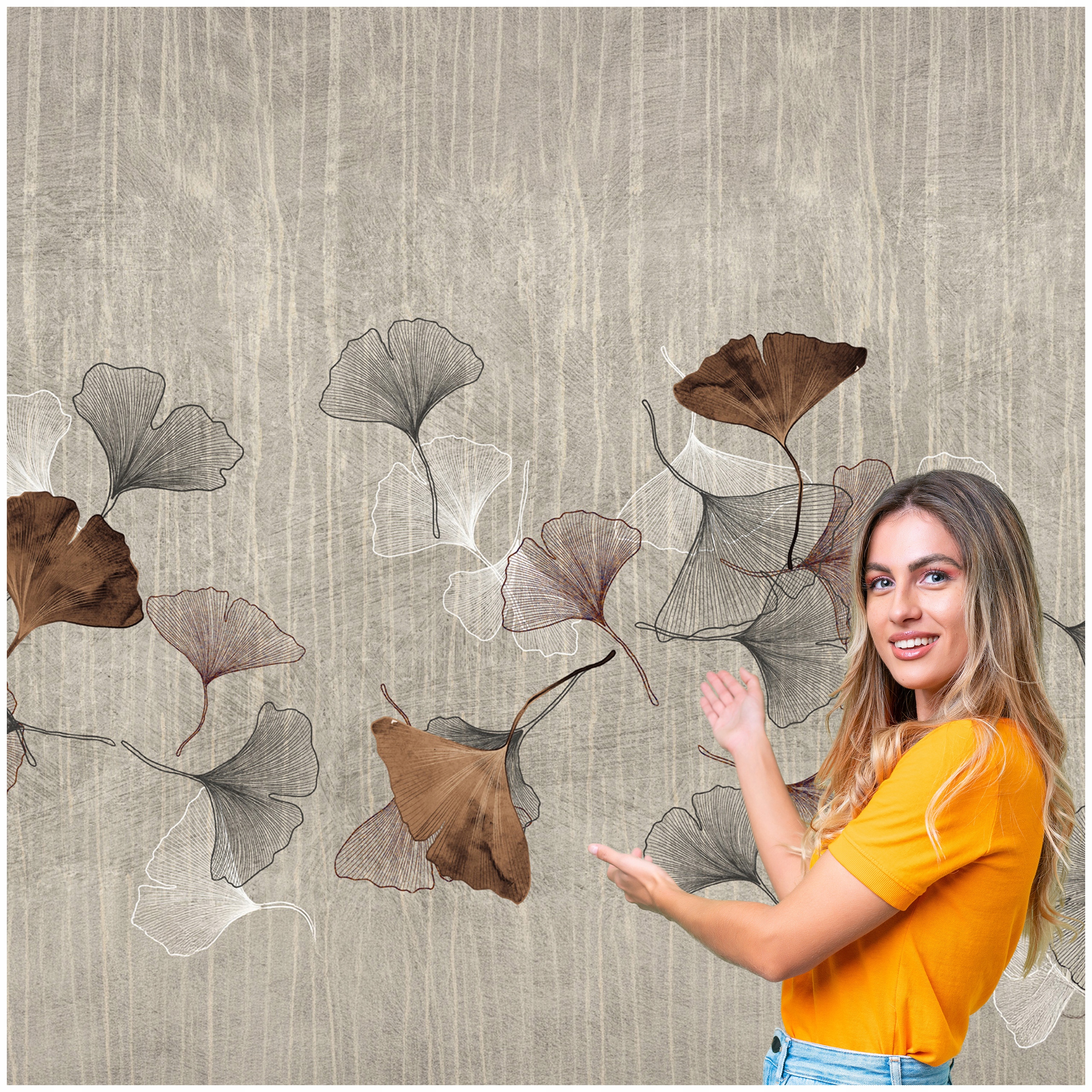 Fototapeta Salón Spálňa Ginkgo biloba Listy Príroda Boho 392x260 MLN11F