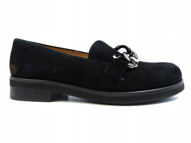 Dámské černé polobotky s ozdobným řetízkem Luca 37