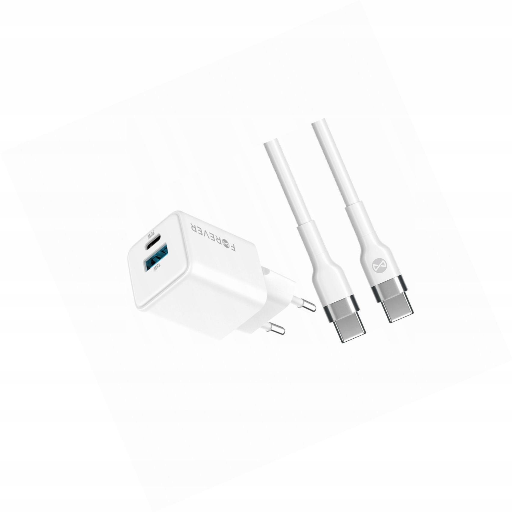 Szybka ładowarka GaN 30W 2 wejścia Usb i Usb-c z kablem do Motorola Moto E7