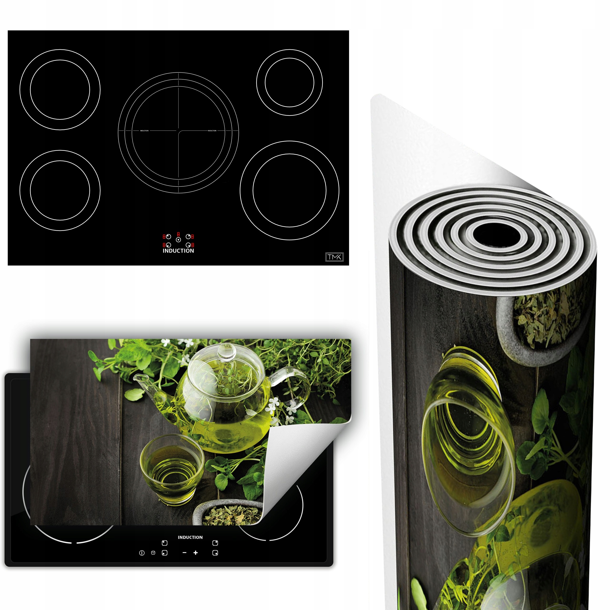 Vinylová Podložka Na Ochranu Stolního Sporáku 90x52 Zelená Čaj