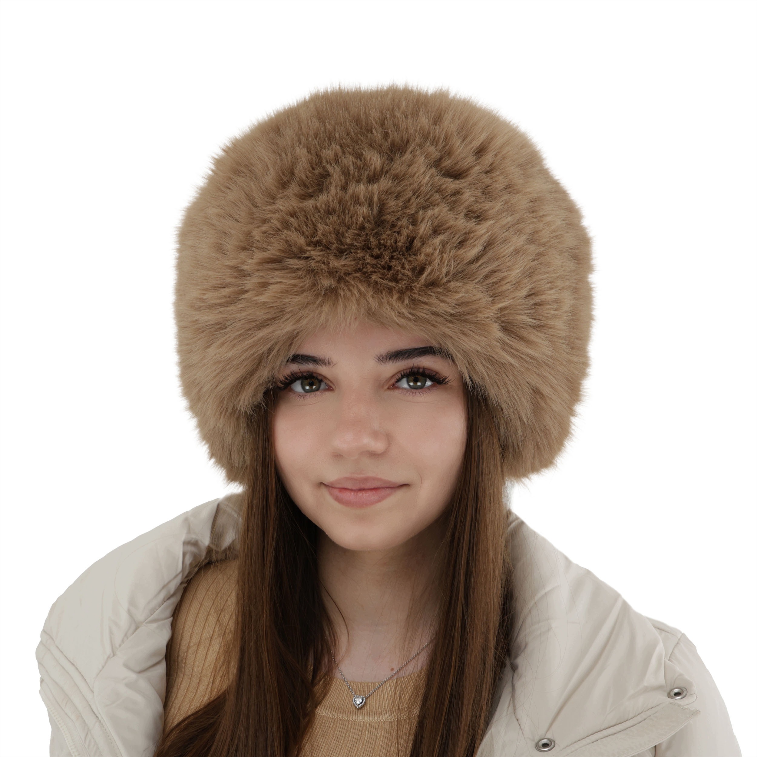 Čepice, podšitá fleecem z merino vlny, camel Holly 58-60