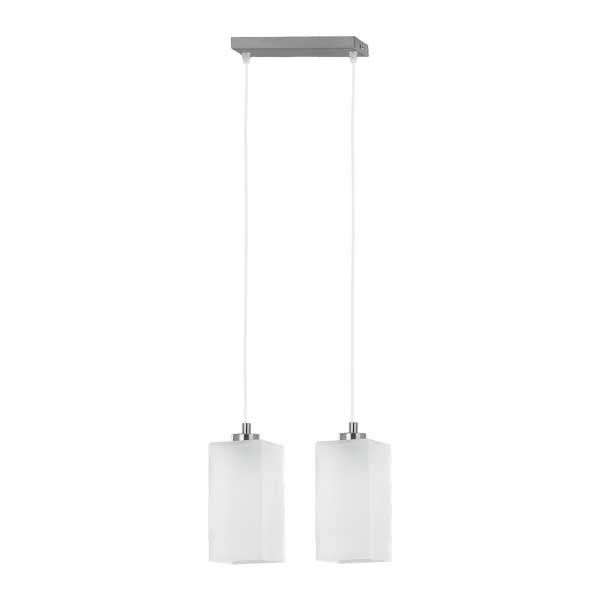 Filigránový dvoulampový závěs Ice Chrom v chladných barvách pro halu a kuchyň