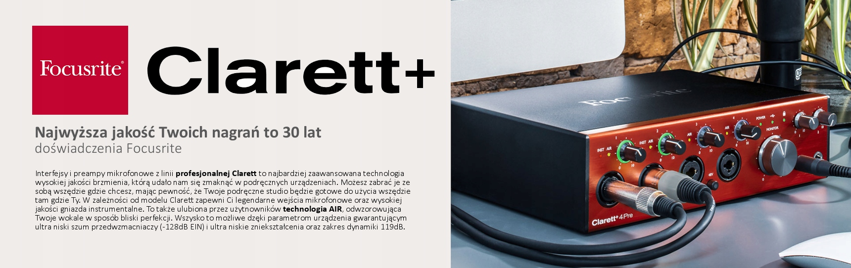 Interfejs audio Focusrite Clarett+ 2 Pre WAW Marka Focusrite