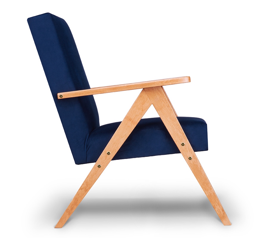 Fotel PRL Drewniane fotele Naset 4 Kolory KONSIMO Szerokość siedziska 50 cm