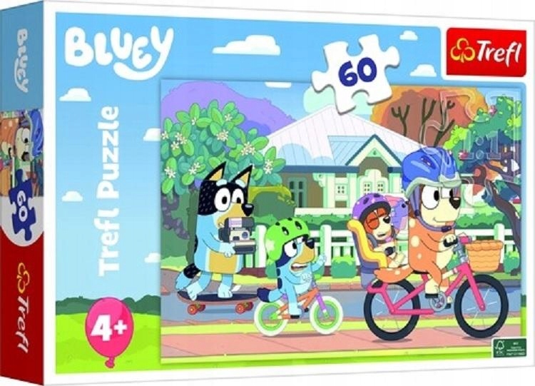PUZZLE 60 ELEMENTÓW BLUEY WESOŁY TREFL 4+