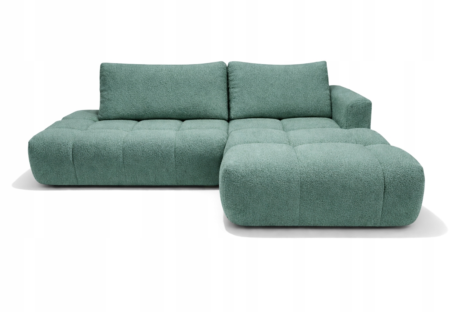 Moderní Rohová Sedací Souprava S Funkcí Spaní Soffi Pracovní Boucle Mořská Zeleň
