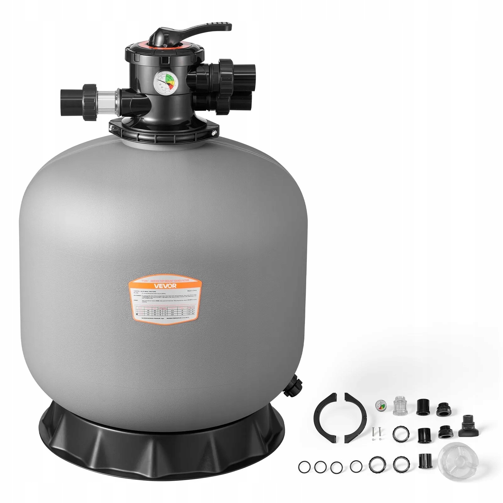 Voděodolný pískový filtr bazén 7cestný ventil 246 L min 610 mm silný