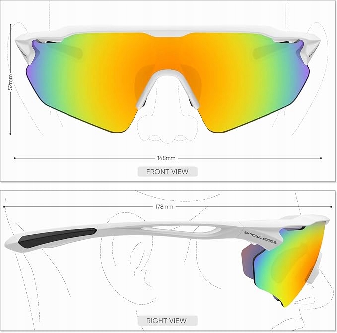 SPORTOWE OKULARY ROWEROWE OKULARY PRZECIWSŁONECZNE SNOWLEDGE Marka Snowledge