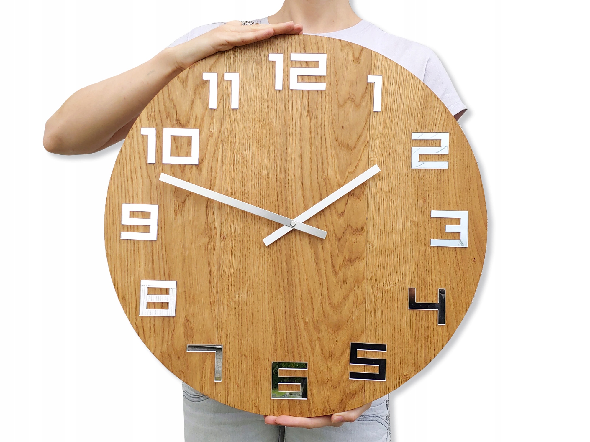 Veľký drevený hodinový strojček 49 cm ModernClock Masívny