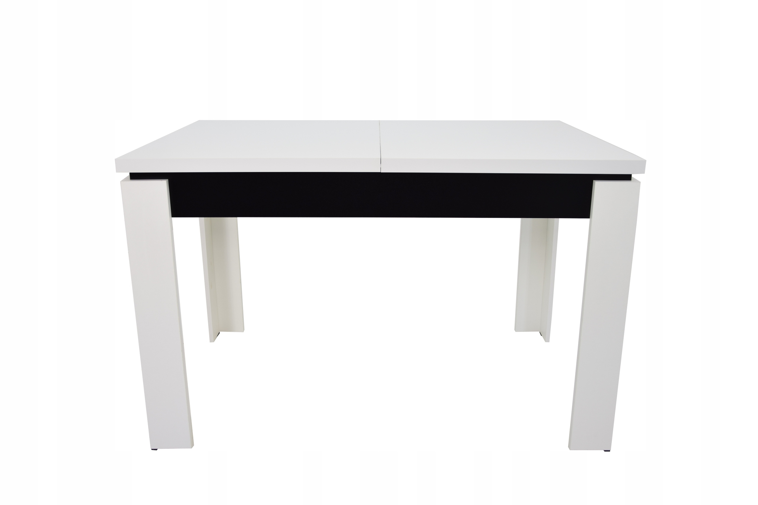 Biały stół 80x120/160 i 4 czarne krzesła Zestaw Szerokość siedziska 40 cm