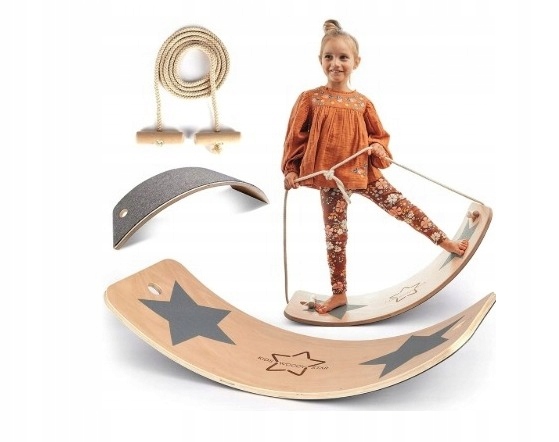 Balanční deska Kids Woody Star Lano, dřevěná, 80 cm