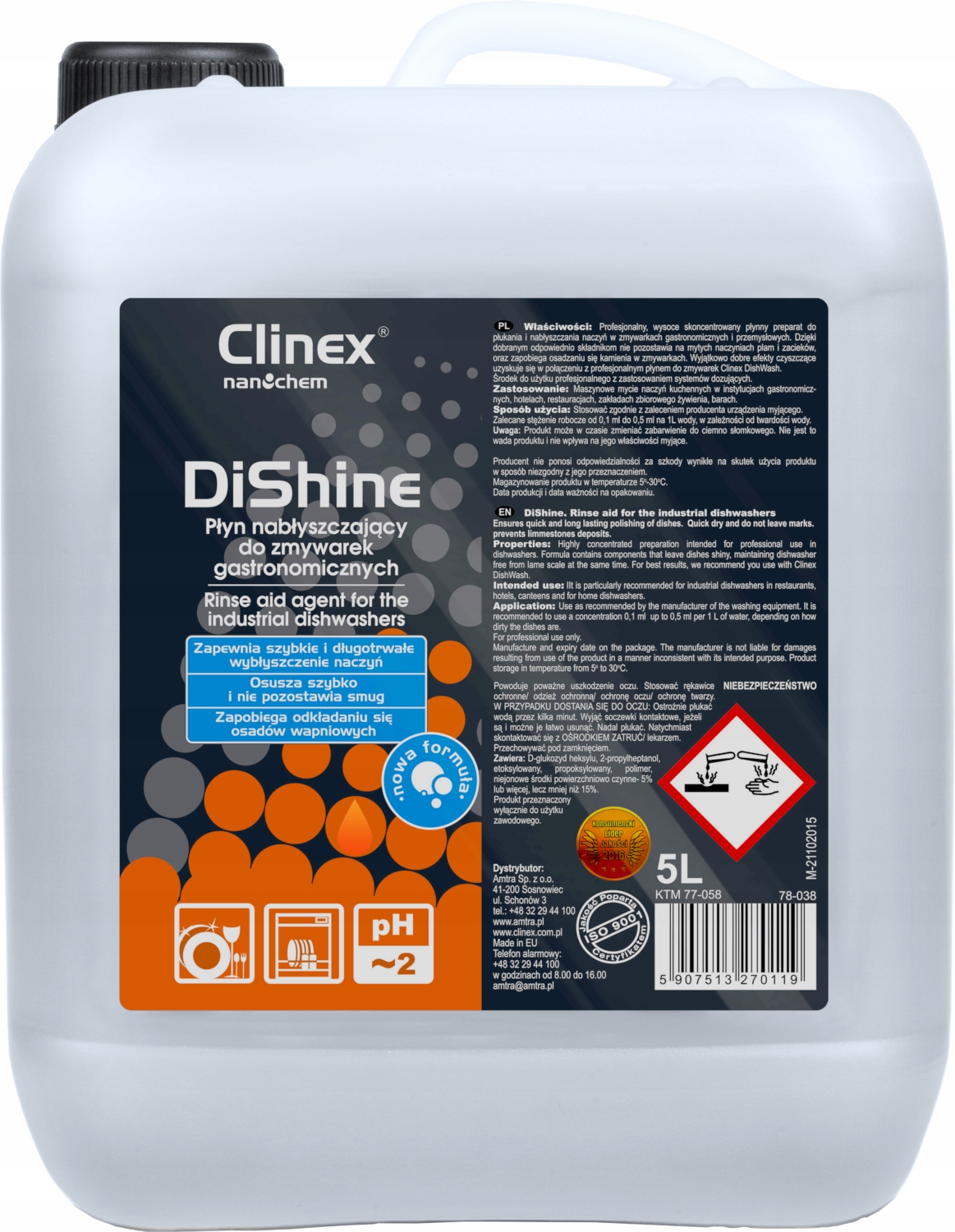 

Clinex Dishine 5L Nabłyszczacz do zmywarki