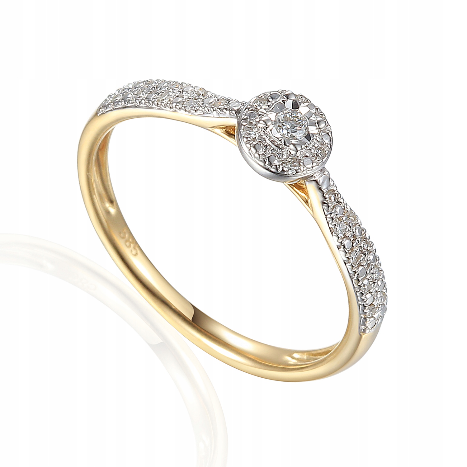 Prstýnek Au 585 s diamanty R73437YW velikost 12