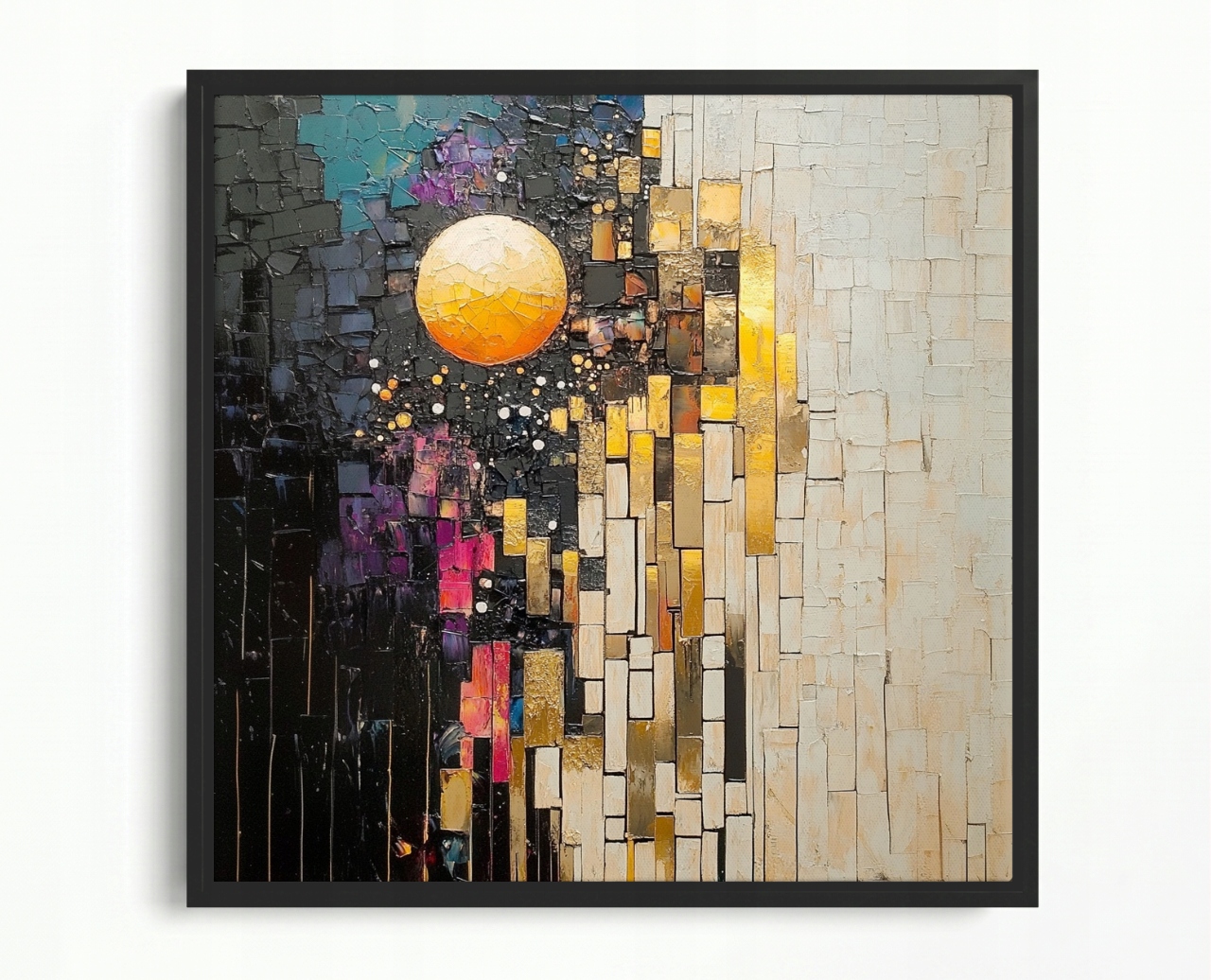 Obraz Rám Americký Box Abstrakce Mozaika Textura Měsíc Úplněk 60x60