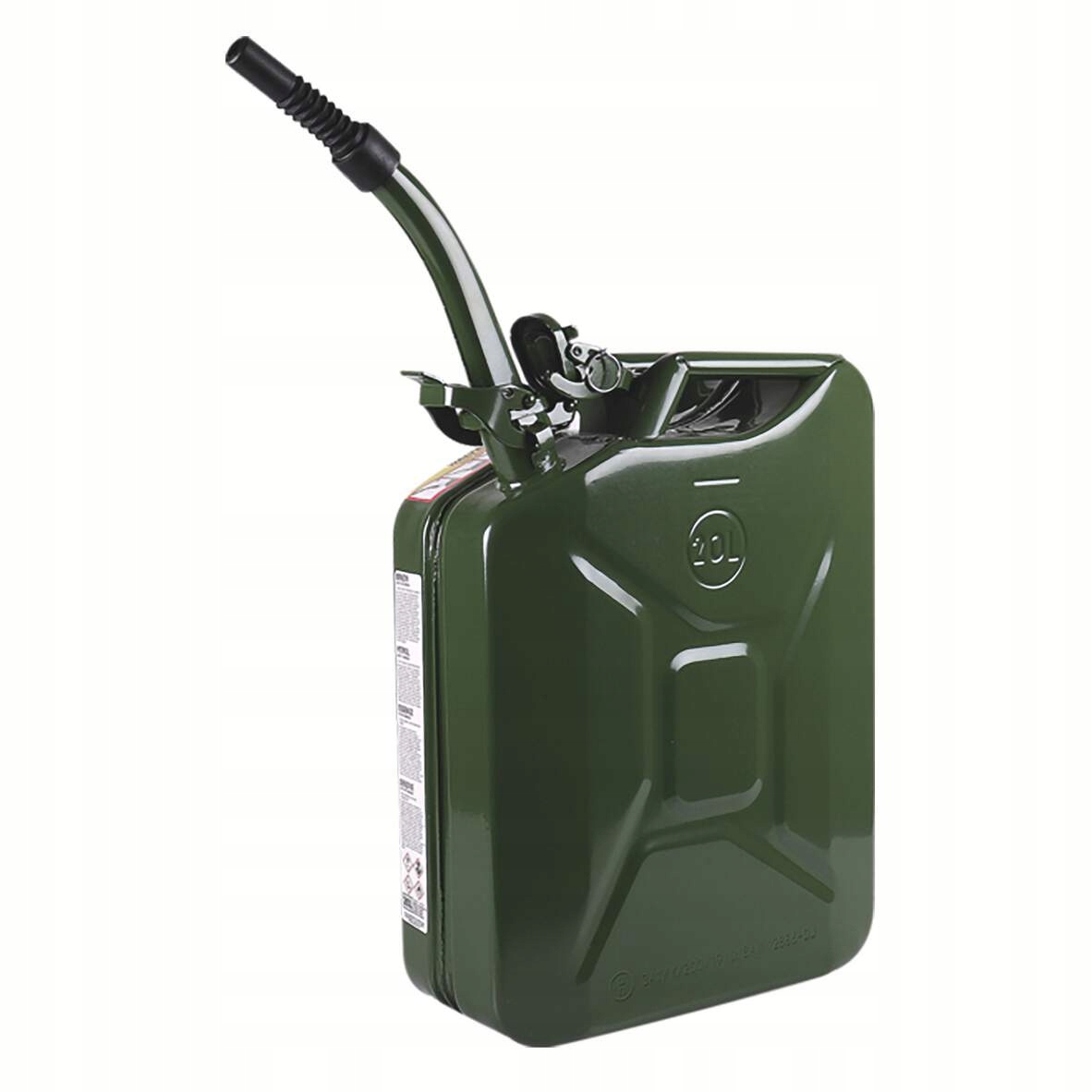 Kanister 20L metalowy na paliwo benzynę z lejkiem rurka wlewowa 28cm WALTER