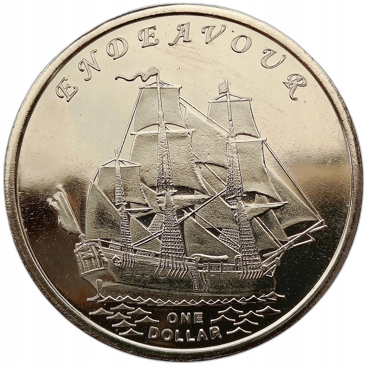 GILBERT ISLANDS - KIRIBATI 1 DOLLAR 2014 STATEK ŻAGLOWIEC - ENDEAVOUR UNC