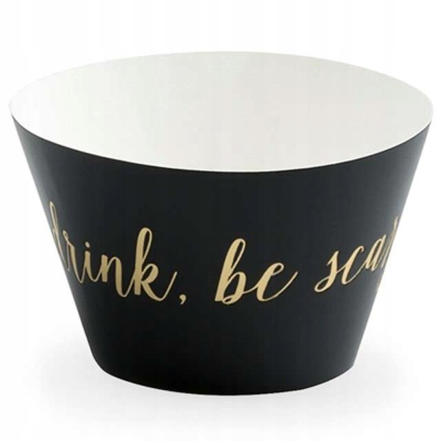 papilotki do muffinek HALLOWEEN OSŁONKI na babeczki czarne TRICK 6szt