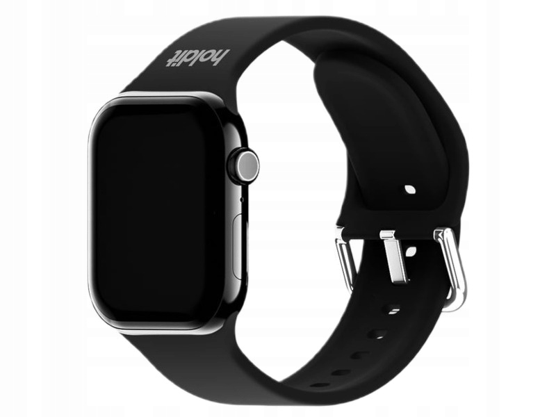 Pasek Holdit Silicone do Apple Watch 4/5/6/7/8/9/10/SE (40/41/42 mm) Czarny
