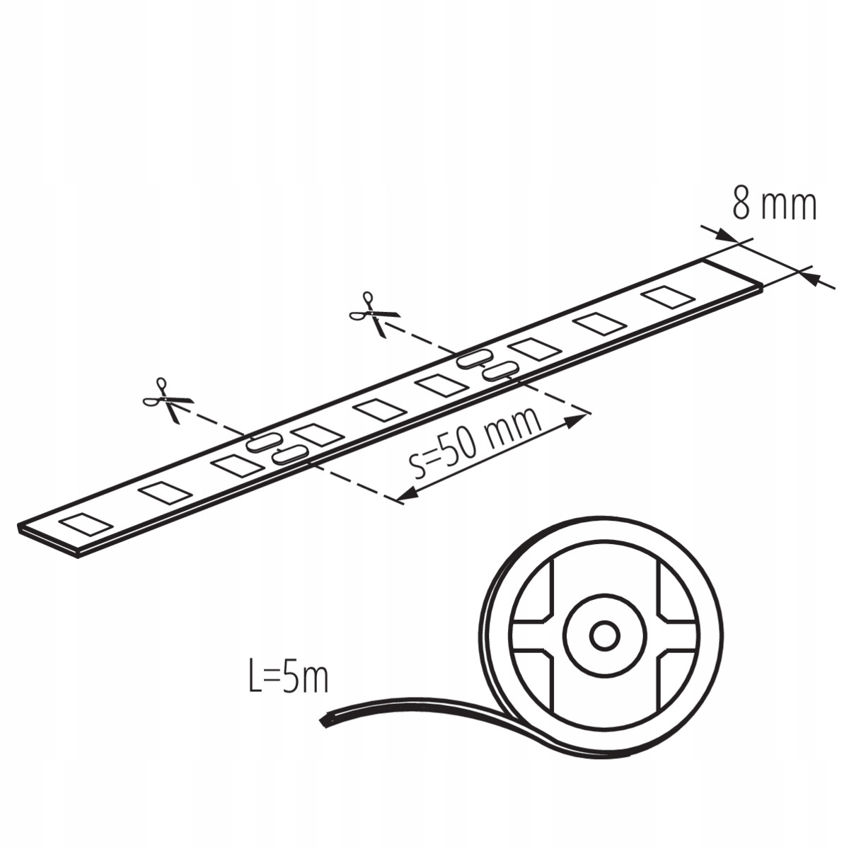 Taśma LED 5m 4.8W/M IP00 Neutralna Biel 470lm/1m Marka Kanlux