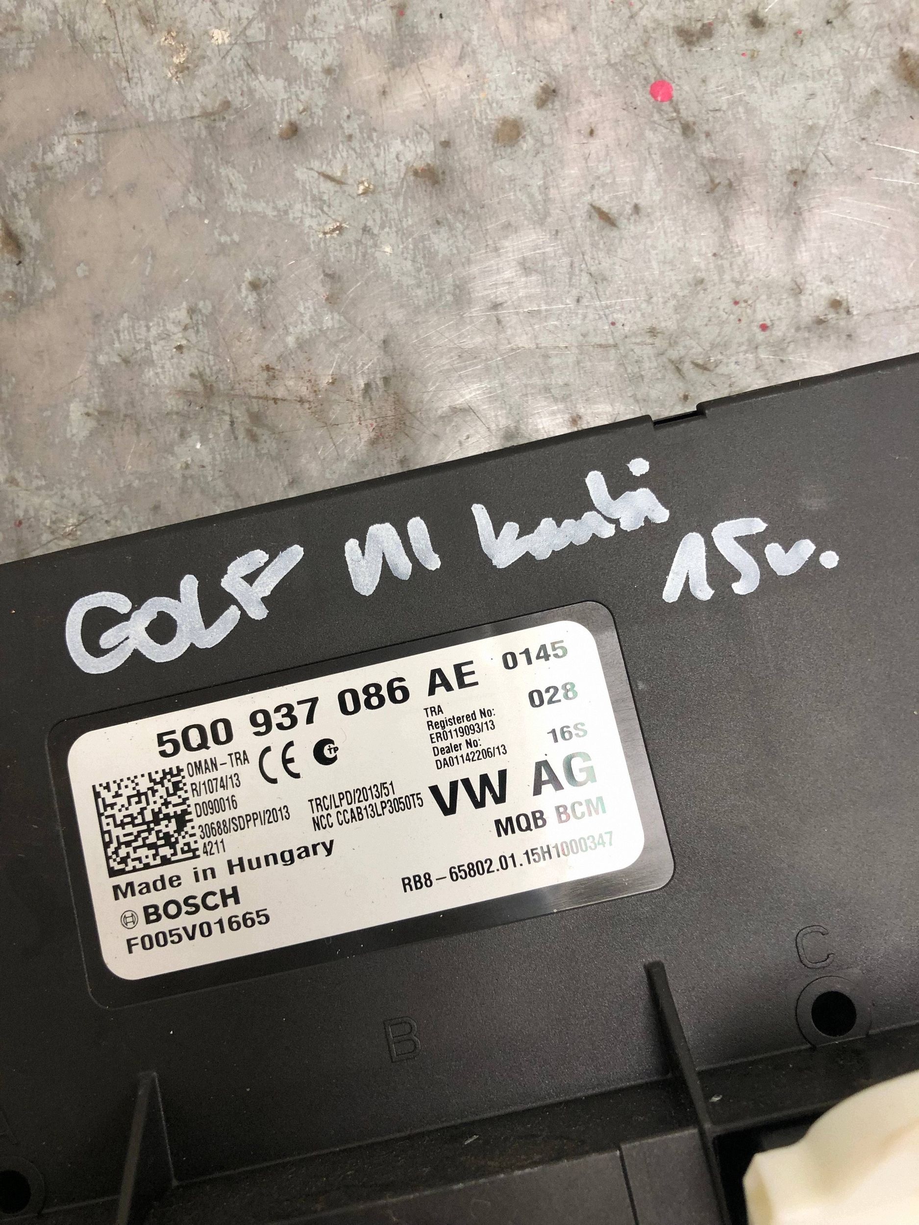 module control unit KOMFORTU VW GOLF VII KOMBI 5Q0937086AE