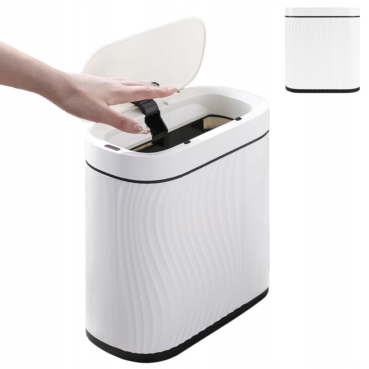 Koupelnový odpadkový koš 8L, vodotěsný automatický odpadkový koš, úzký odpadkový koš