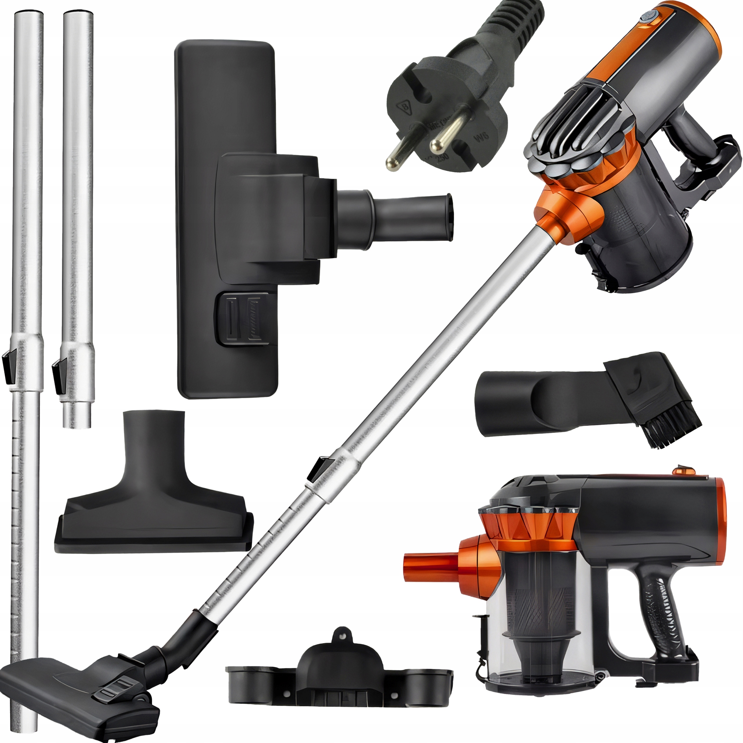 Odkurzacz Pionowy Ręczny Cyklonowy Bezworkowy Mocny 650W 5W1 Poręczny 5M