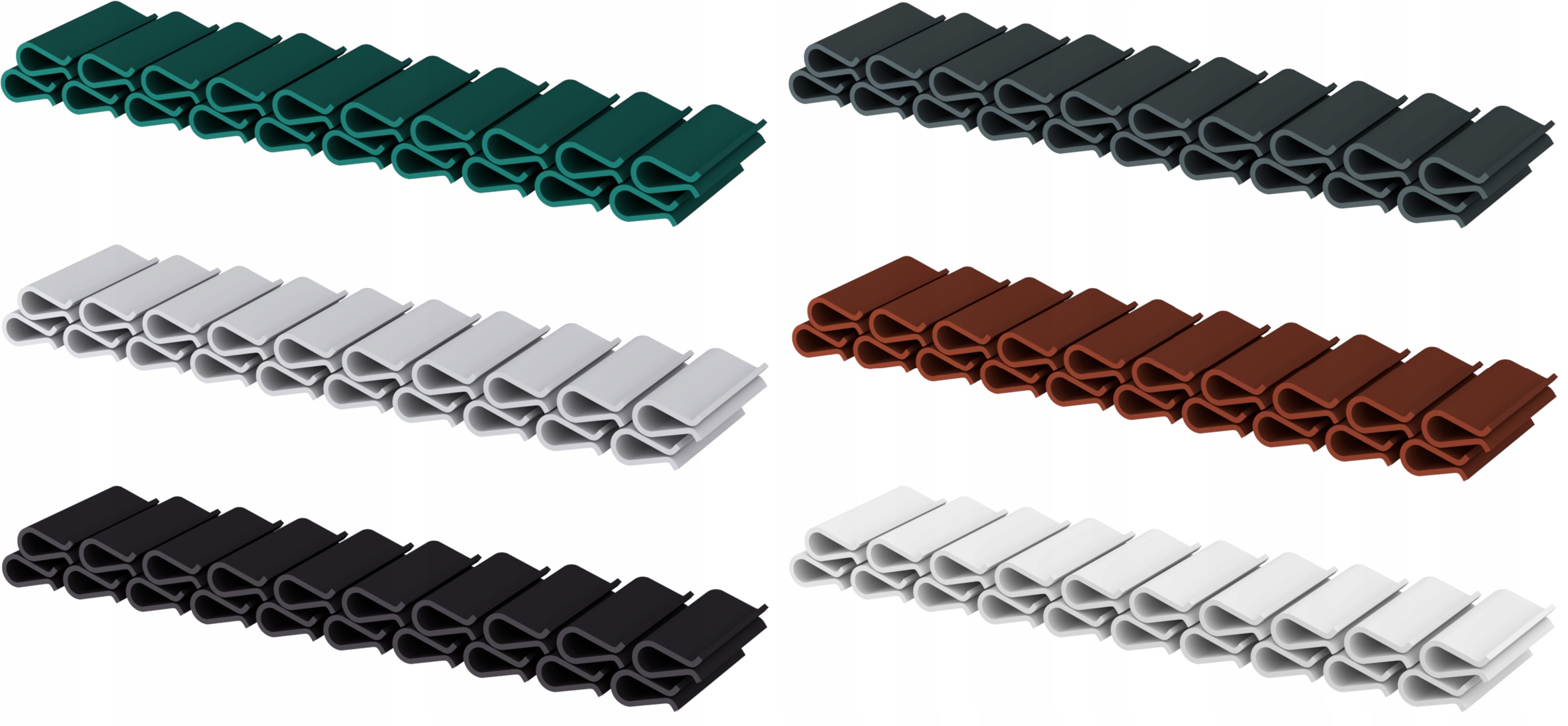 20x KLIPSY DO TAŚMA OGRODZENIOWA BRĄZOWY 47,5 mm Producent WDB PLAST