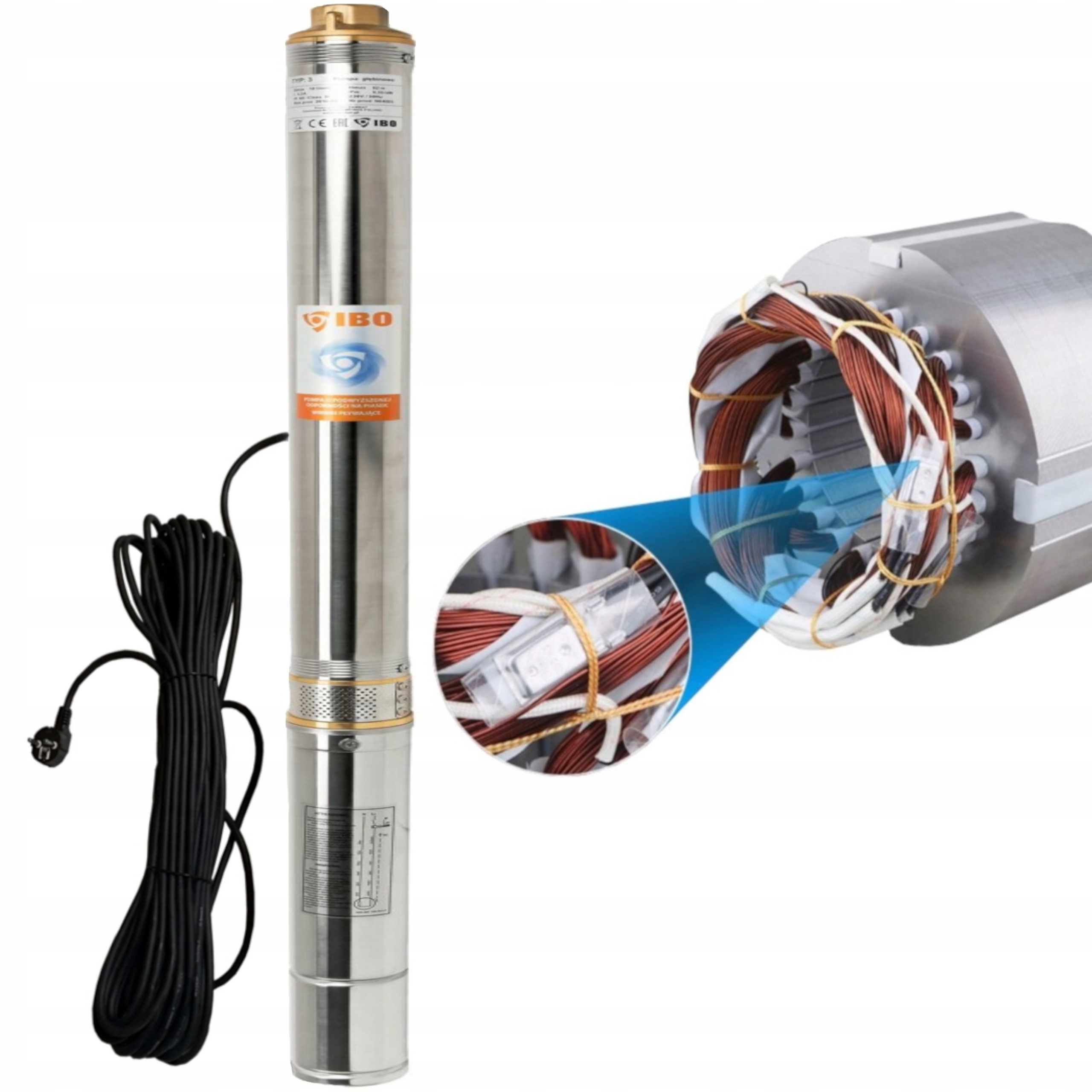 Pompa głębinowa antypiaskowa 3,5" Sd 5-14 400V 120L/min przewód 20m