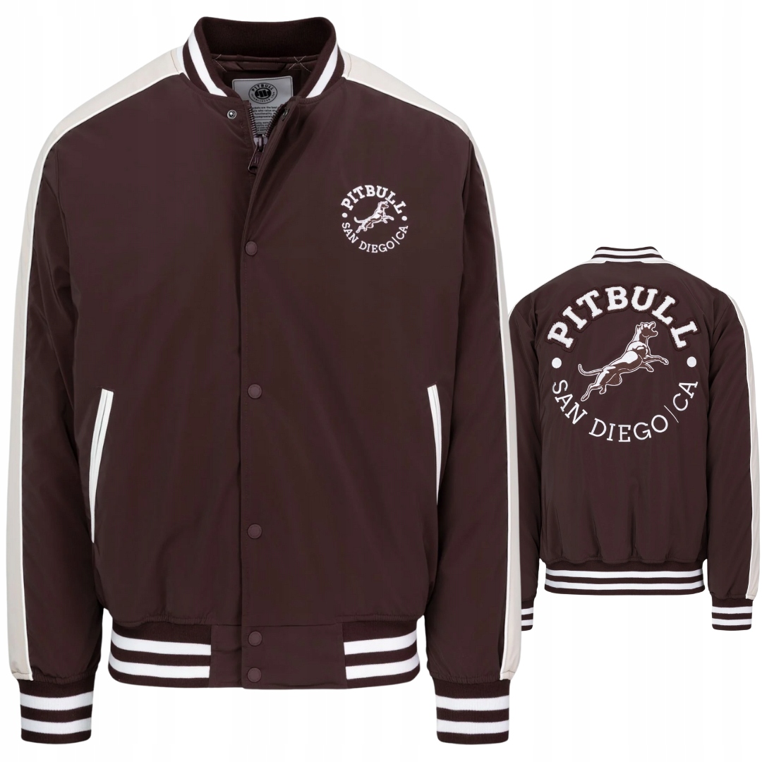Pitbull West Coast Pánská Přechodová Bunda Manolito Burgundská 3XL