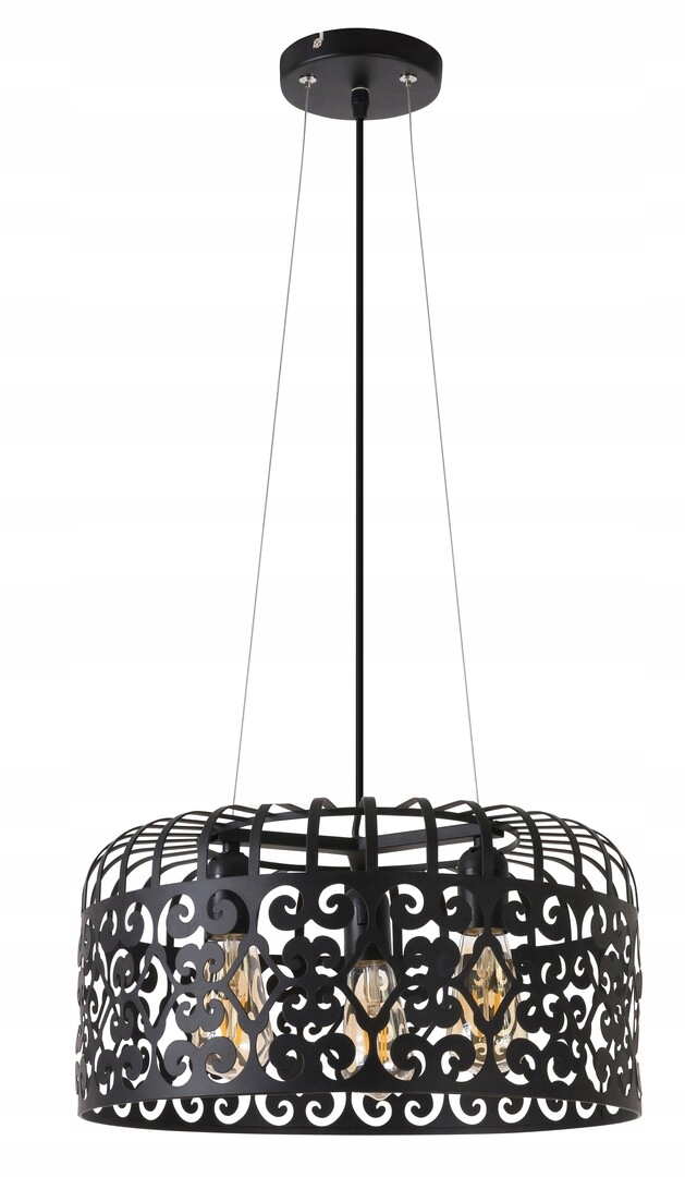 Závesná lampa vintage ozdobná čierna nad stôl do obývacej izby spálne Rabalux