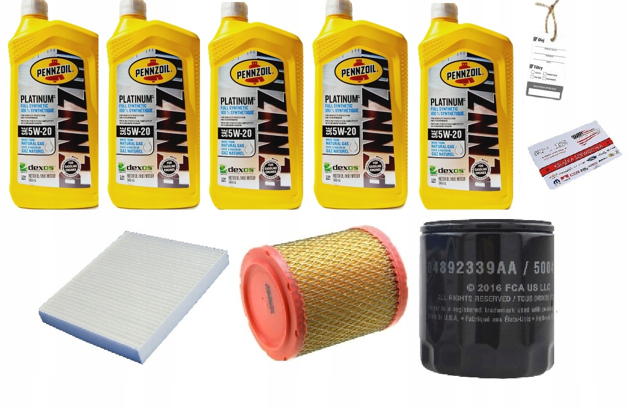 PENNZOIL 5W20 + FILTRY JEEP PATRIOT 2,0 2,4 11-17