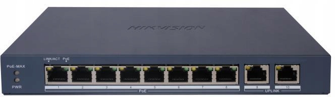 Switch Hikvision DS-3E1510P-EI/M(B) 8xGIG Poe 80W s Dlhým Dosahom 300M a Administráciou