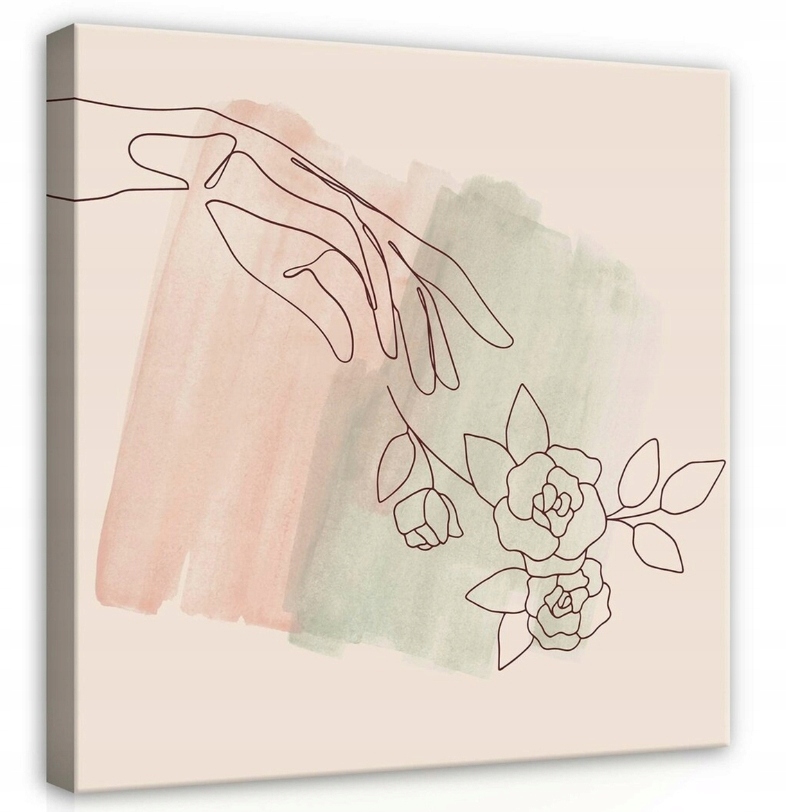 Obraz 80x80 Minimalismus linie růže dotek klid pastel abstrakce umění