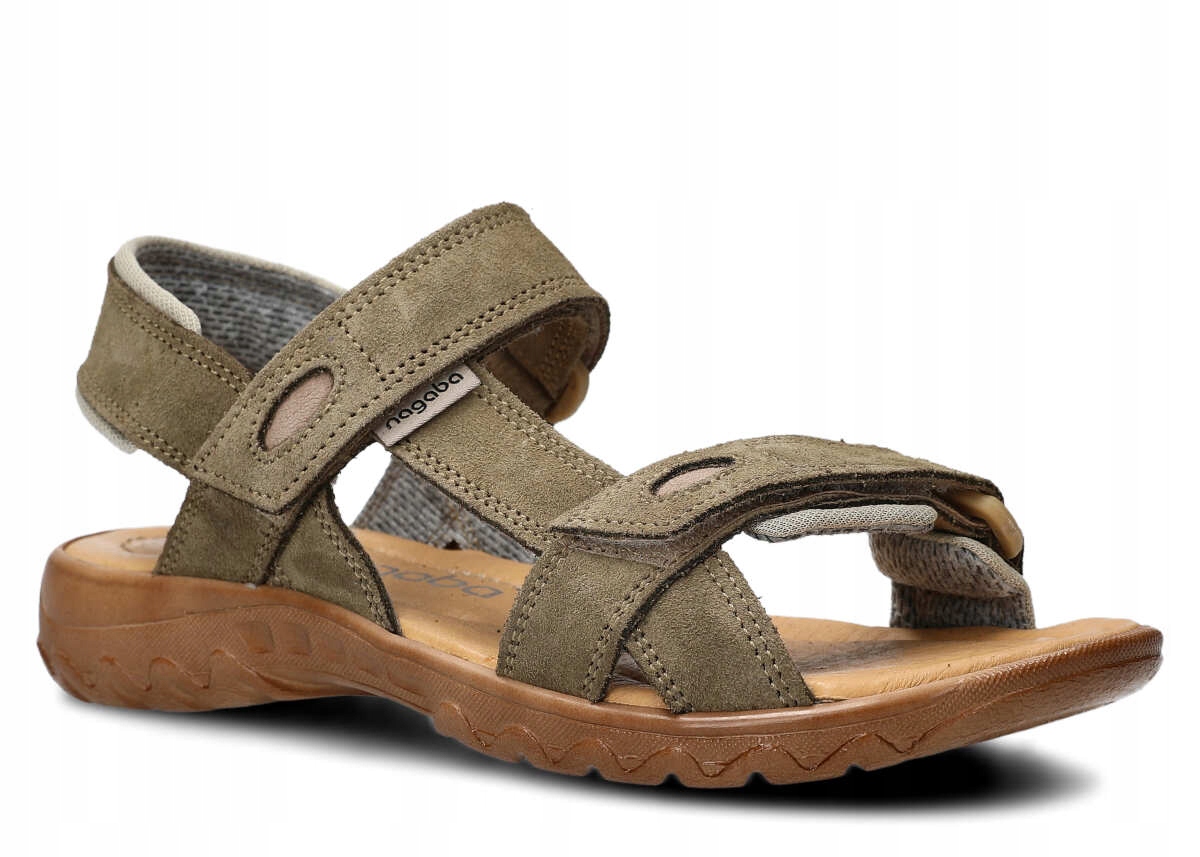 Nagaba 168 Olivový Velur Dámský Sandál Velikost 40