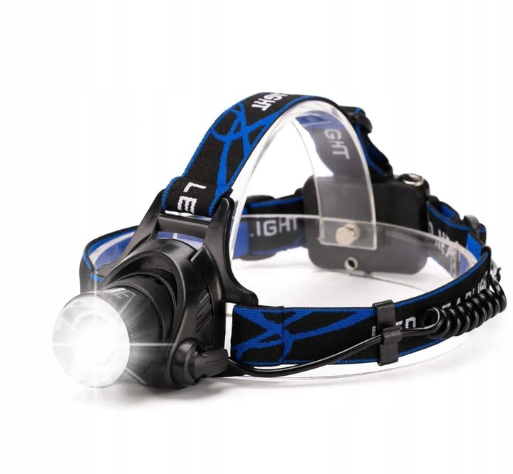 Latarka czołowa Czołówka led T6 z zoom Mocna