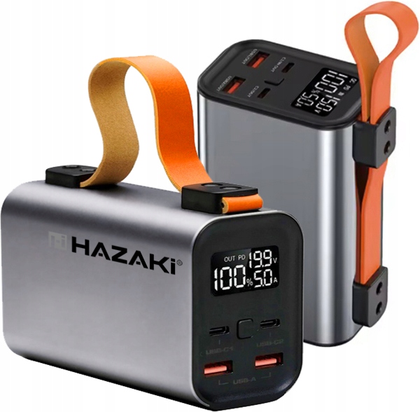 Výkonná Powerbanka 100W 30000 mAh Ampérmetr Voltmetr Led Svítilna 2xPD 2xUSB