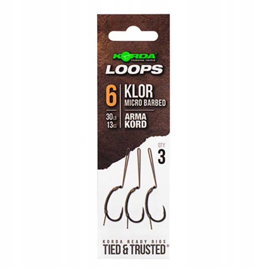 Korda Przypon Loop Rigs Klor 3szt 30lbs Roz. 6 B EAN (GTIN) 5060660638390