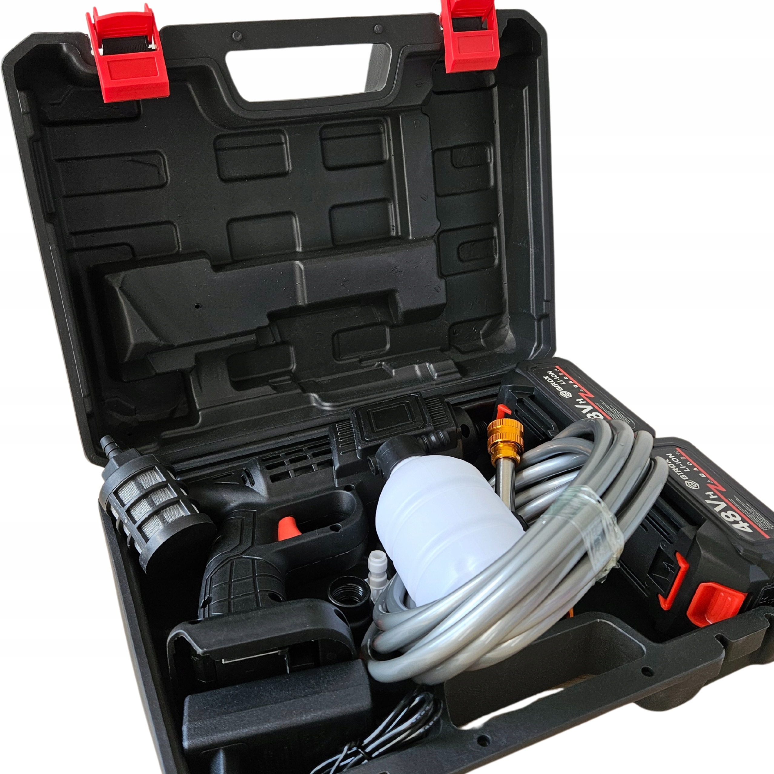 MYJKA CIŚNIENIOWA AKUMULATOROWA 2AH MYJKA SAMOCHODOWA PIANOWNICA WĄŻ 5M Napięcie zasilania 68 V