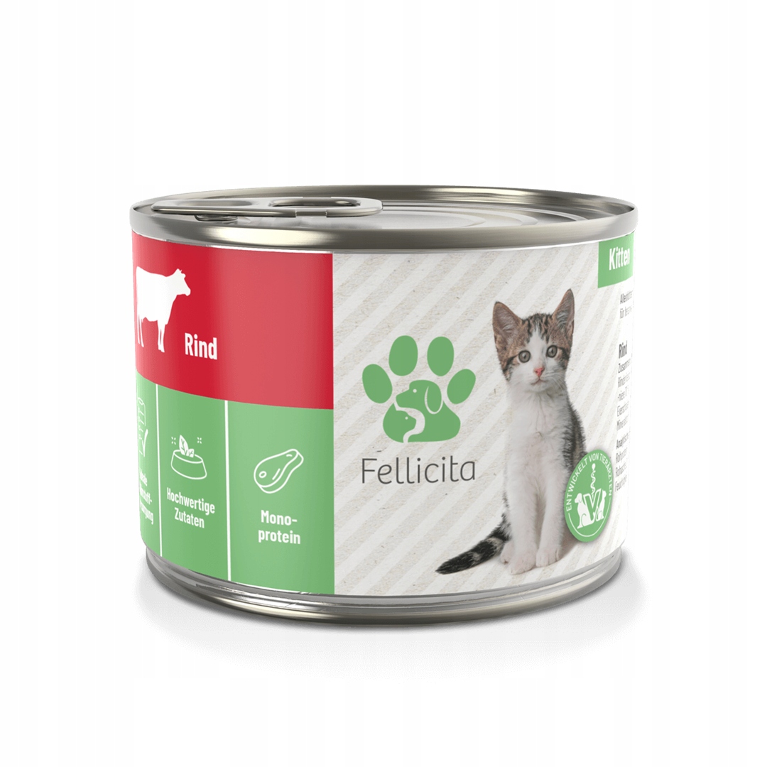 Levně 5x Fellicita Cat Pure Beef hovězí kitten 200 g