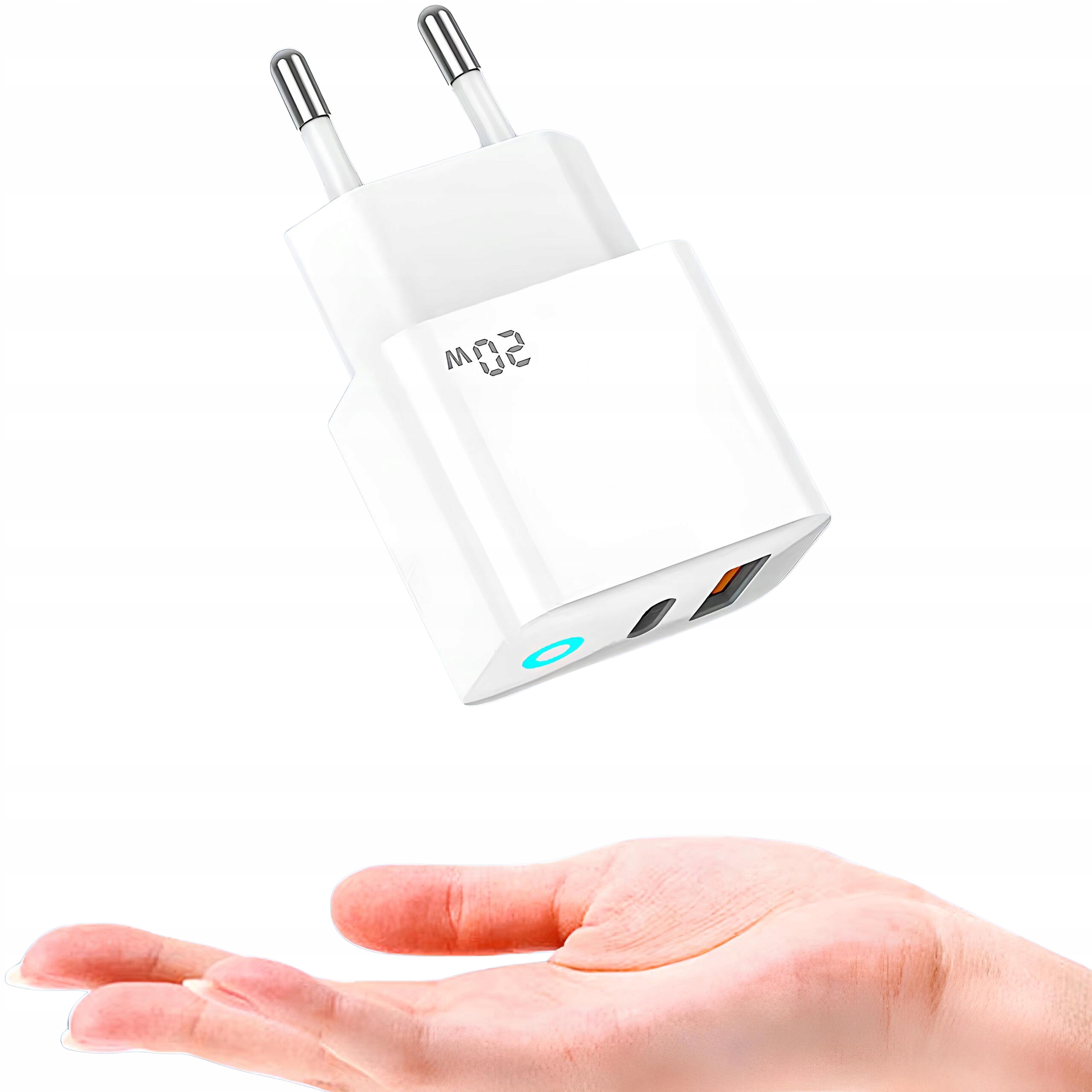 JELLICO Szybka Ładowarka 2x USB-C / USB 20W do IPHONE 12 13 14 PRO MAX Kolor biały