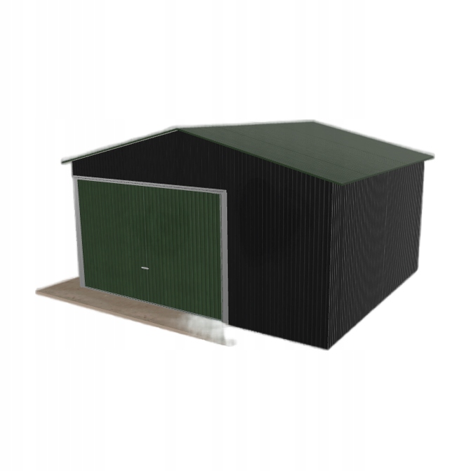 Plechová garáž 4.5 x 4 m jednopolohová, dvouspádová, černá