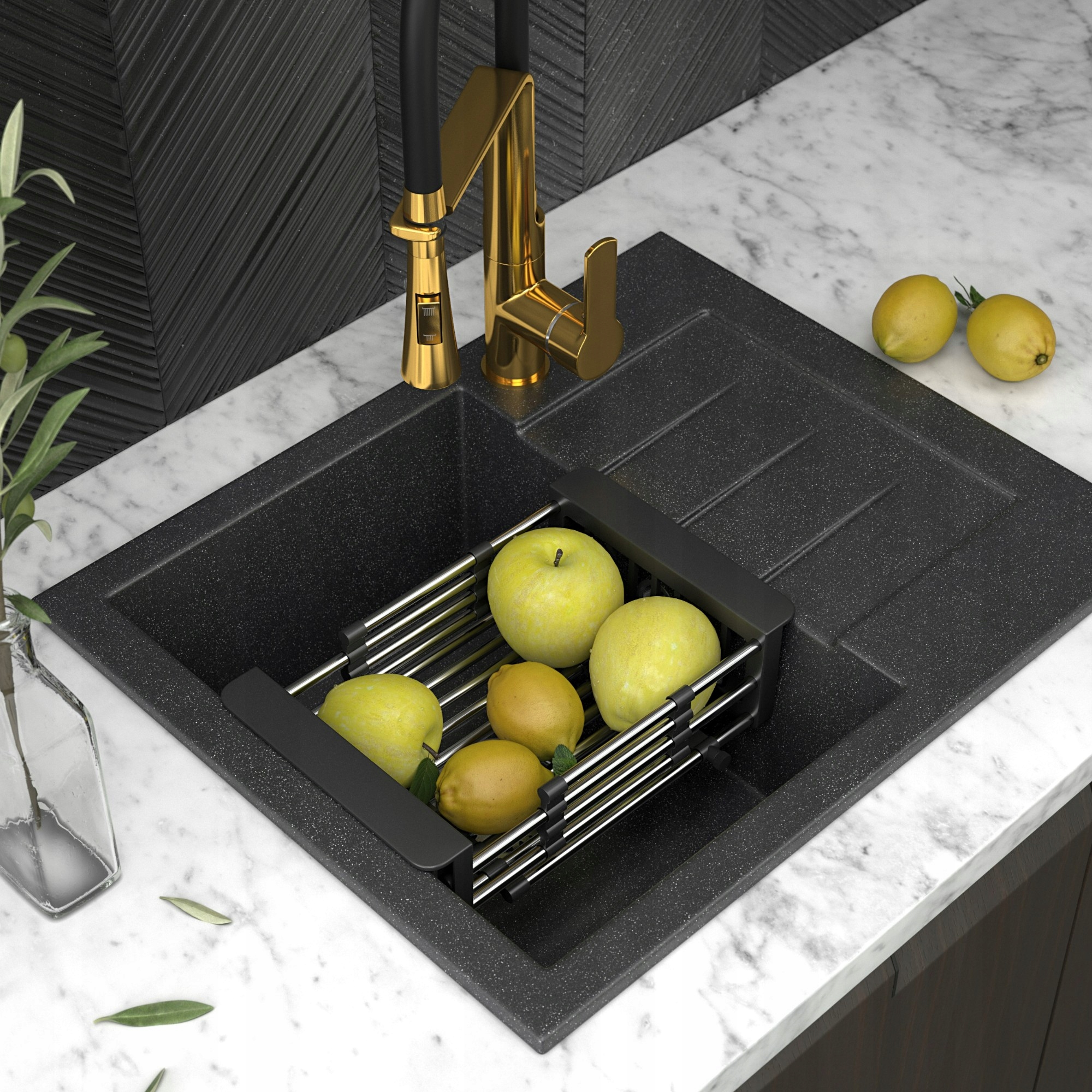 DOZOWNIK NA PŁYN CZARNY OCIEKARKA TELESKOPOWA ZLEW Kod producenta DOZOWNIK DO PŁYNU + OCIEKARKA